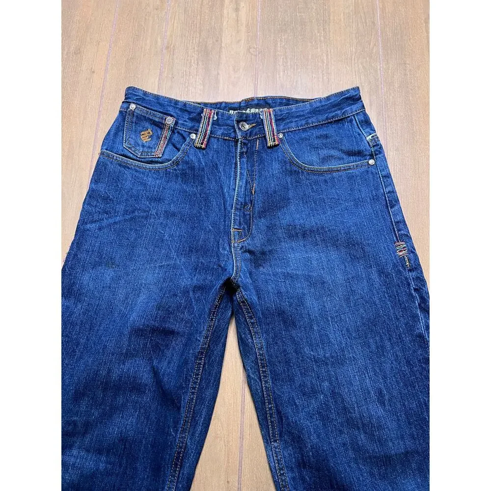Vintage Rocawear baggy jeans Men Sz 33x31 embroidered pockets R99 Y2K Loose - Picture 3 of 13
